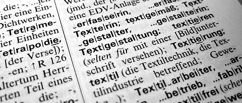 german text in a dictionary / textgestaltung / texter